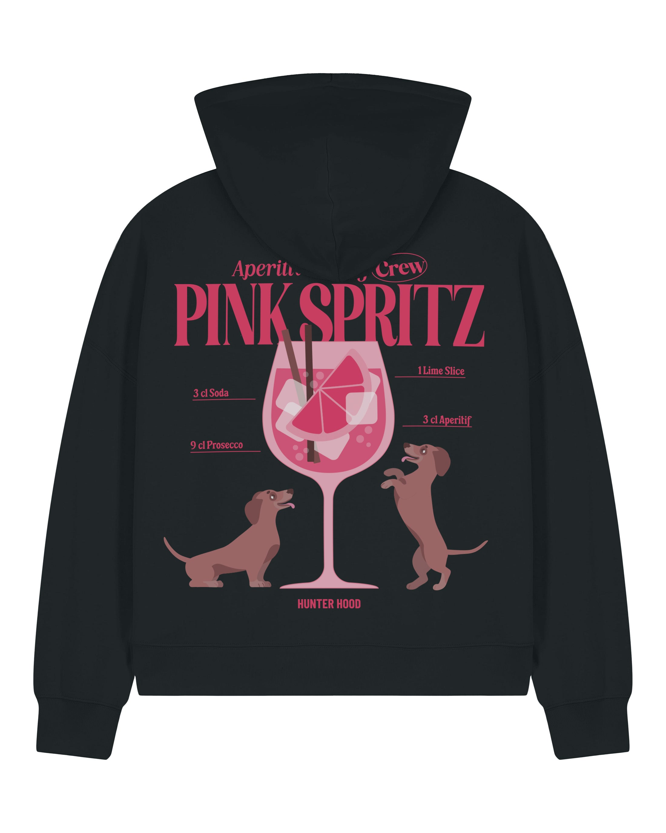 Aperitivo & Dog Crew - Pink Spritz | Cropped Zip Hoodie