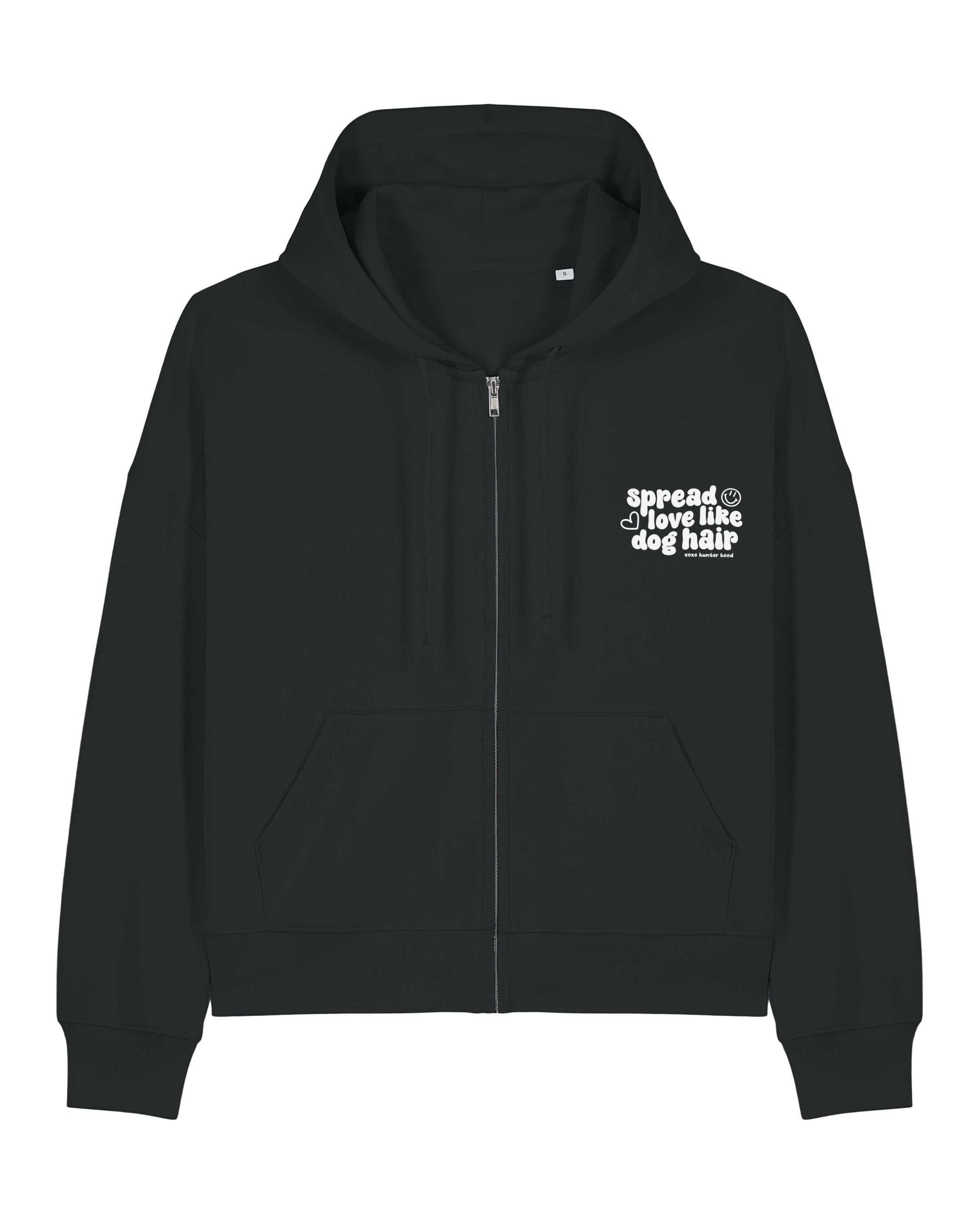 Spread love like dog hair | Cropped Zip Hoodie