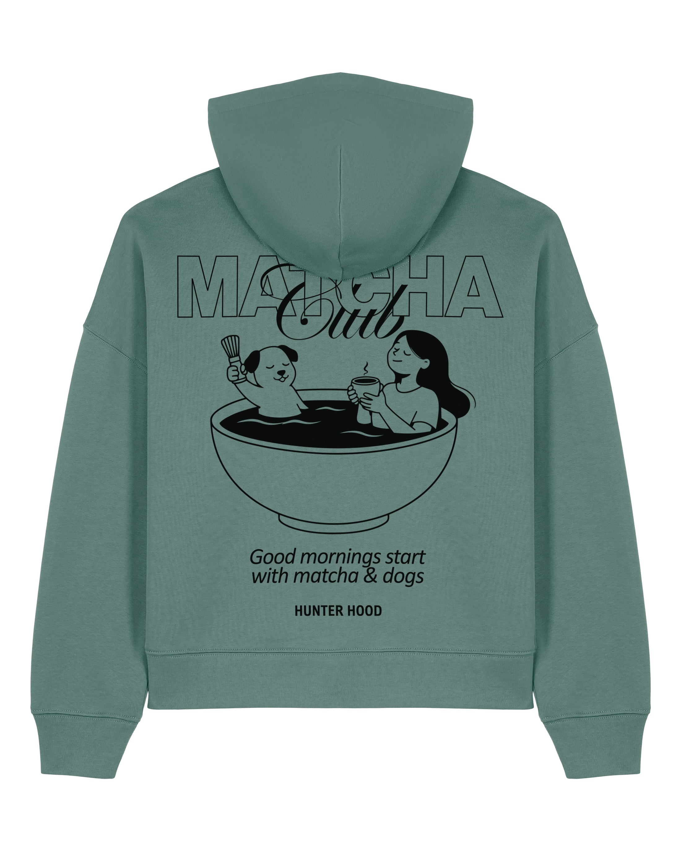 Matcha & Dogs | Cropped Hoodie