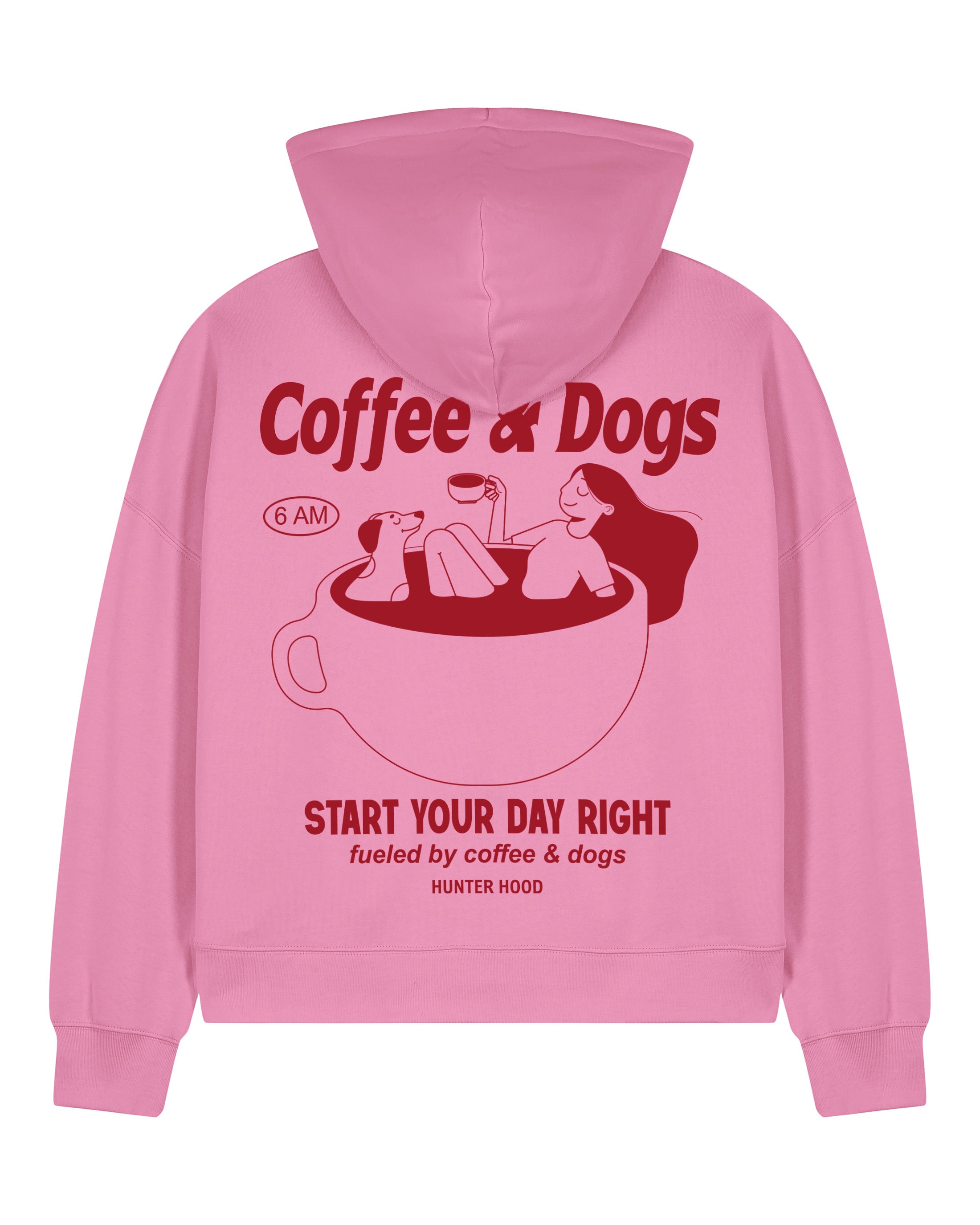 Coffee & Dogs | Cropped Zip Hoodie