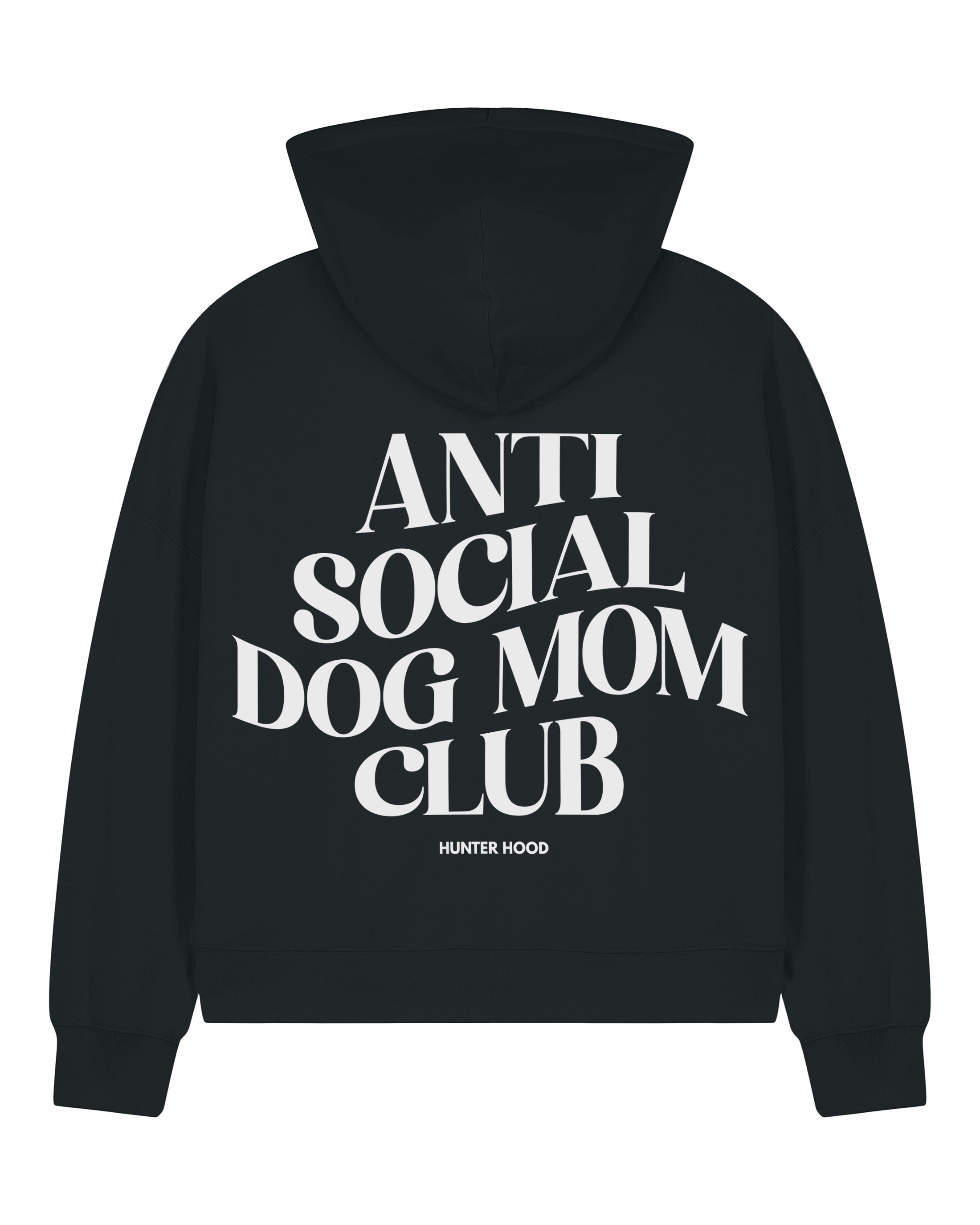 Anti social dog mom club | Cropped Zip Hoodie