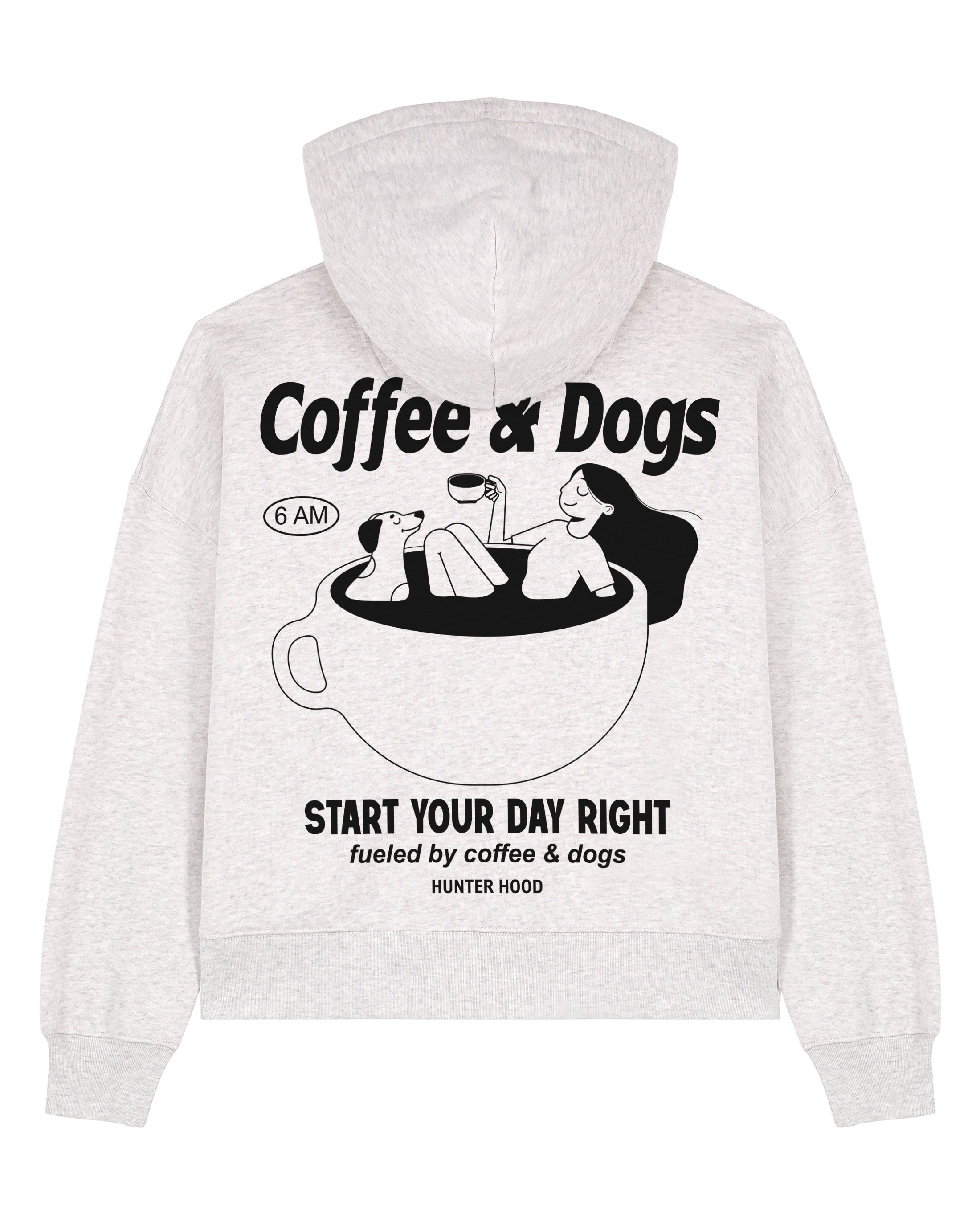 Coffee & Dogs | Cropped Zip Hoodie